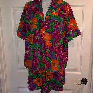 Vintage Victoria Secret Hawaiian Two Piece PJs Lrg